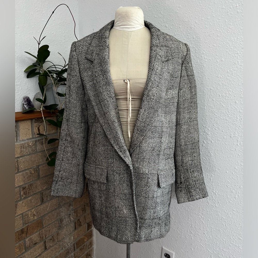 Herringbone Long Blazer